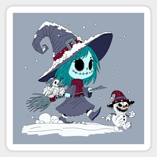 Cute Winter Witch Magnet